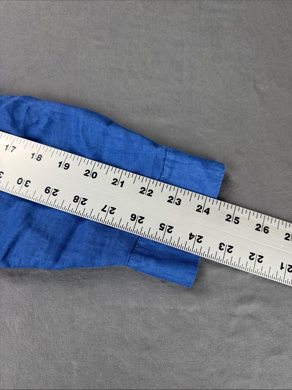 Sigrid Olsen 100% Linen Colbalt Blue Button Front Shirt Tunic Roll Tab Size XL - Picture 8 of 11
